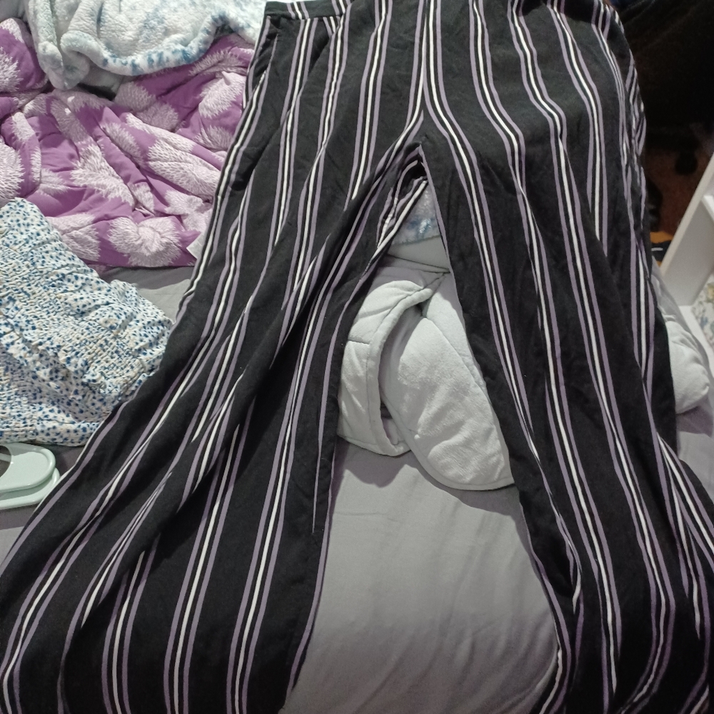 Black striped pants